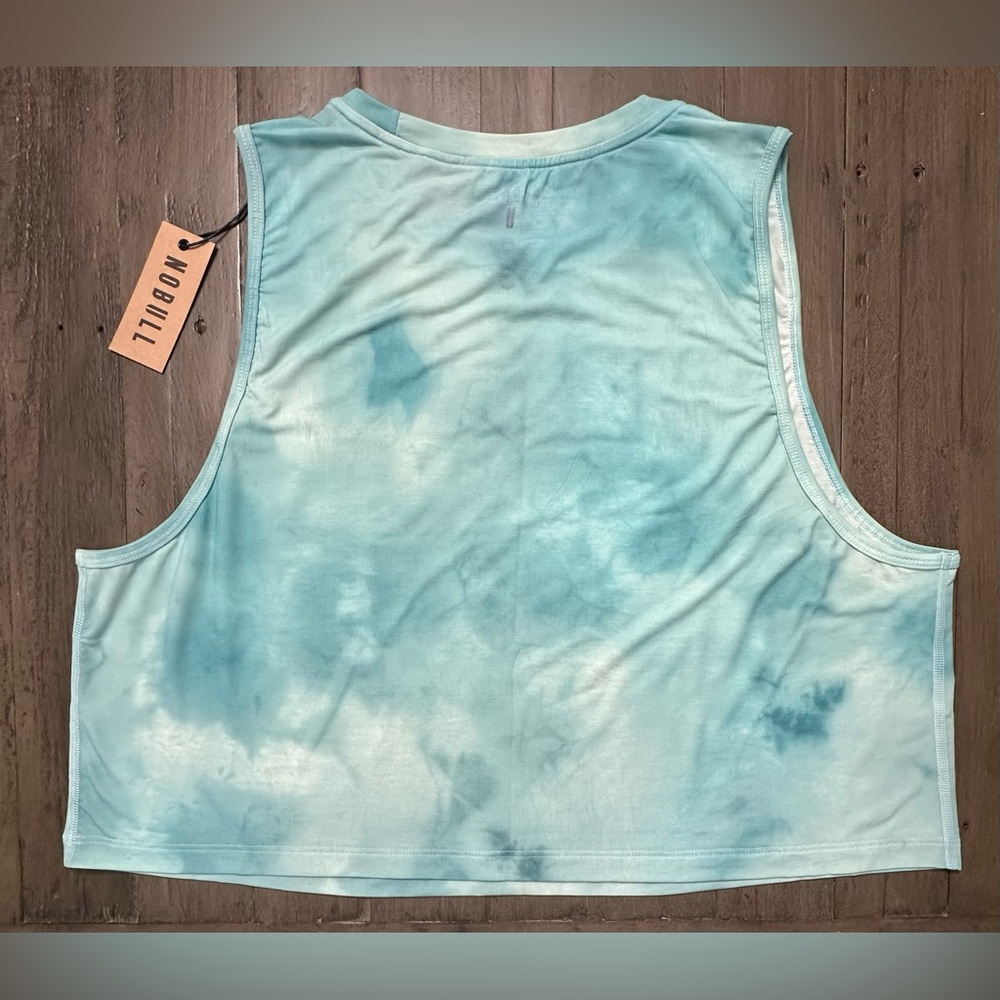 NWT NOBULL Women's Muscle Tank - XXL - Vanilla and Aqua Tie Dye - Picture 4 of 7